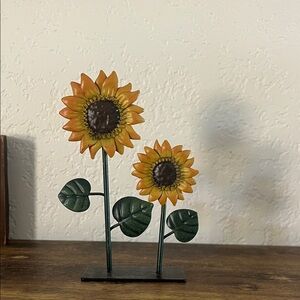 Metal Sunflower Photo or Note Holder